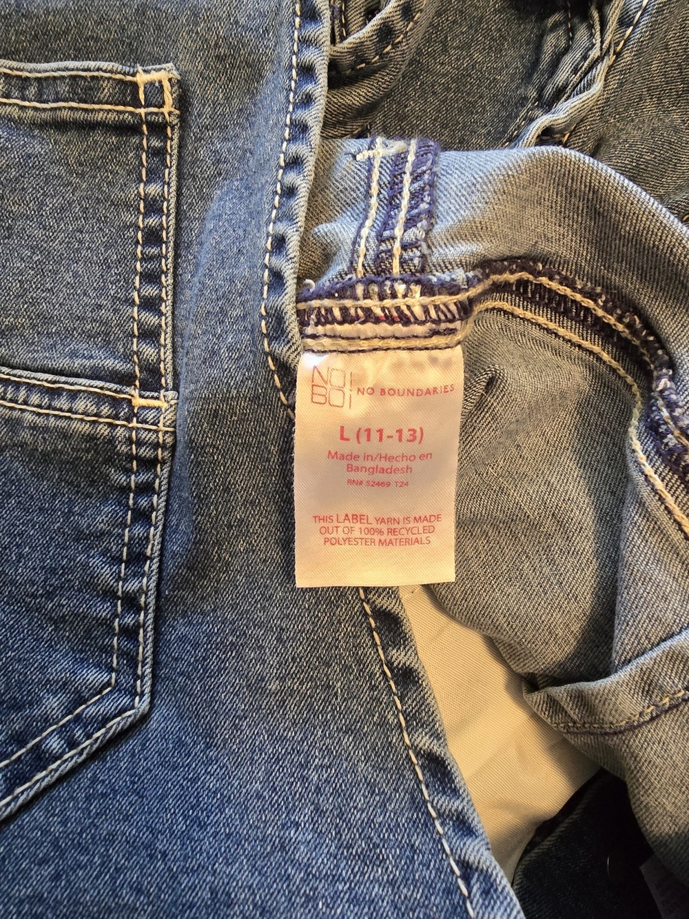 No Boundaries Light Blue Denim Short Overalls - Picture 5 of 5